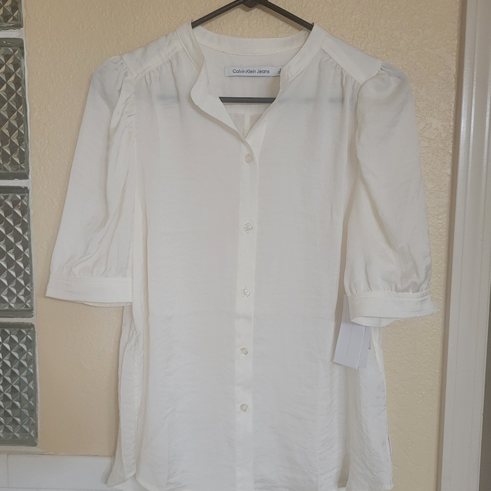 Calvin Klein Jean's Short Sleeve shirt Ivory